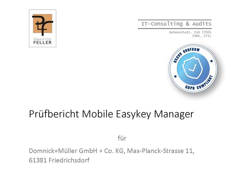 Mobile Easykey Datensicherheit Audit DSGVO Prüfbericht